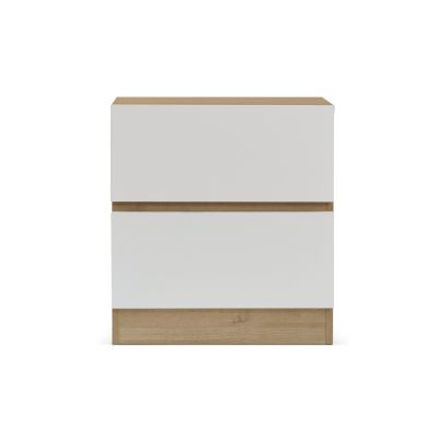 Harris Bedside Table - Oak + White