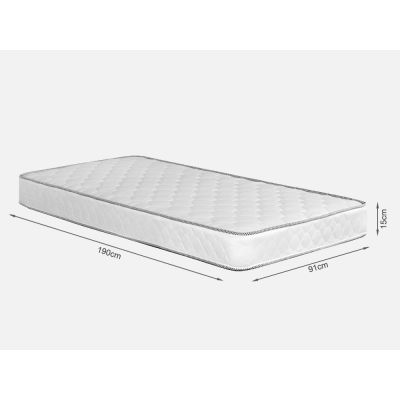 Vinson Fabric Single Bed with Basic Mattress - Slate