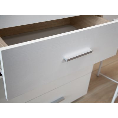 Bram Tallboy 4 Drawer Chest Dresser - Oak + White