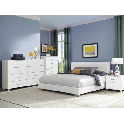 Bram Bedroom Storage Package with Bedside Table - White