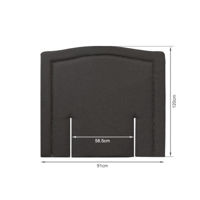 WINSTON Upholstered Headboard Single - BLACK