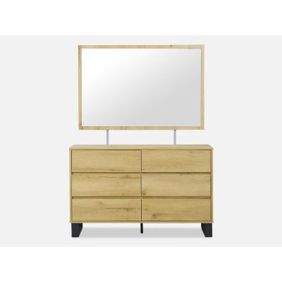 FROHNA King Bedroom Furniture Package with Low Boy and Mirror - OAK
