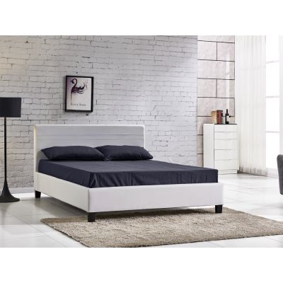LOGAN Double PU Bed Frame - WHITE