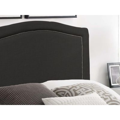 WINSTON Upholstered Headboard Double - BLACK