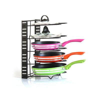 5 Tier Adjustable Pan Organizer Rack Pot Cookware Lid Holder