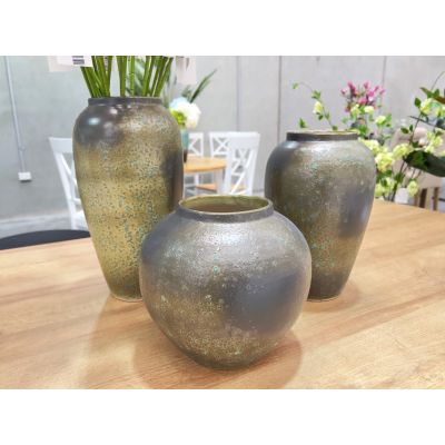 Elara Ceramic Vase Dark Grey - Medium