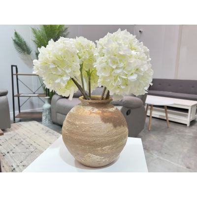 Elara Ceramic Vase Natural - Round Small