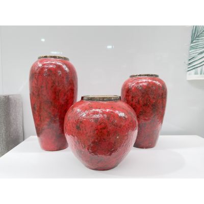 Elara Ceramic Vase Red - Medium