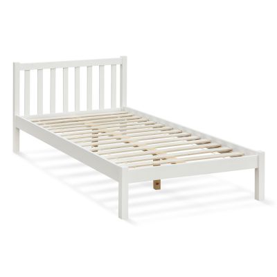 Baker King Single Wooden Bed Frame - White