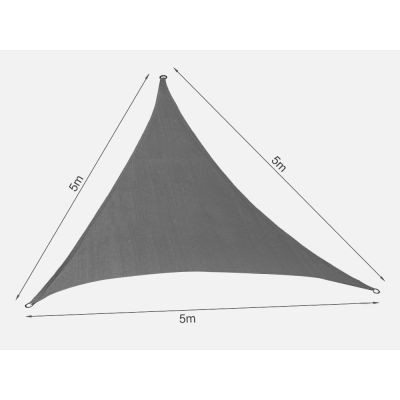 TOUGHOUT Shade Sail Triangle 5m x 5m x 5m - CHARCOAL