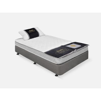 Vinson Fabric King Single Bed with Basic Mattress - Grey