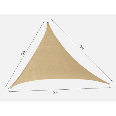 TOUGHOUT Shade Sail Triangle 5m x 5m x 5m - DESERT SAND