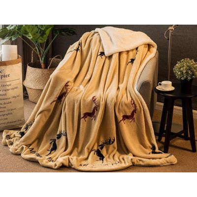 Double Layer Warm Fleece Blanket Throw Bedding Duvet Cover Throw Blanket