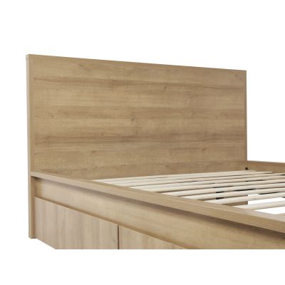 Harris Queen Bed Frame with Storage - Oak