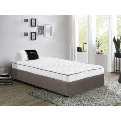 Vinson Fabric King Single Bed with Basic Mattress - Slate