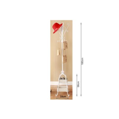 Coat Rack Stand Clothes Rack Coat Hanger Stand 1.8M - WHITE
