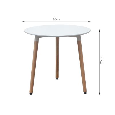Finley Dining Table Round 80 x 76cm - White