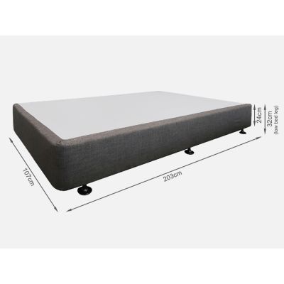 Vinson Fabric King Single Bed with Basic Mattress - Slate