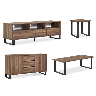 Frohna 4 Piece Living Room Furniture Package - Walnut