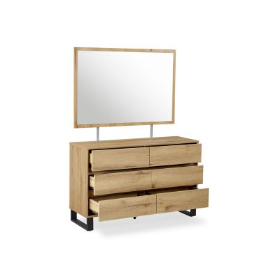 Frohna Bedroom Storage Package with Low Boy and Mirror - Oak