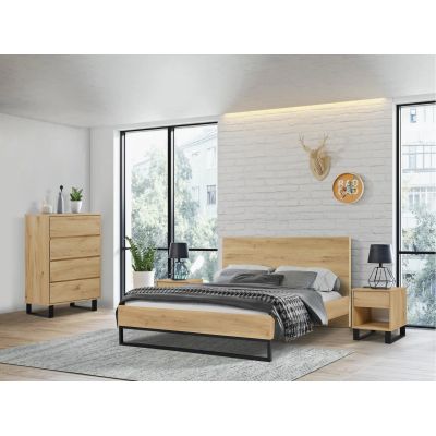 Frohna Queen Bedroom Furniture Package with Tallboy - Oak
