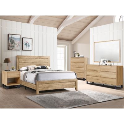 Frohna Bedroom Storage Package with Bedside Table- Oak