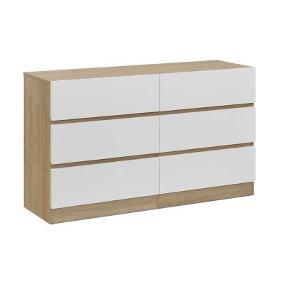 Harris Bedroom Storage Package with Low Boy 6 Drawers - Oak + White
