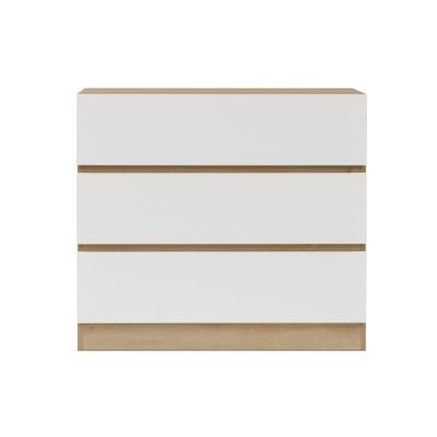 Harris Bedroom Storage Package 4PCS with Tallboy 5 Drawers - Oak + White