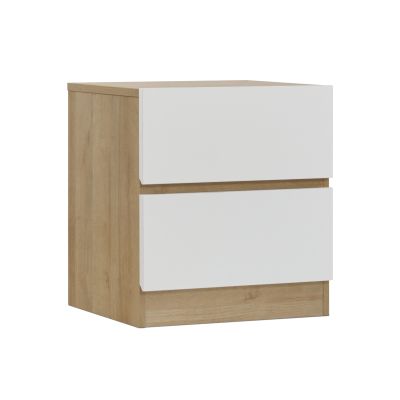 Harris Bedroom Storage Package 3PCS with Low Boy 6 Drawer - Oak + White