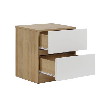 Harris Bedroom Storage Package with Tallboy with Mirror - Oak + White