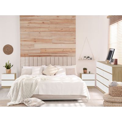 Harris Bedroom Storage Package with Low Boy 8 Drawer - Oak + White