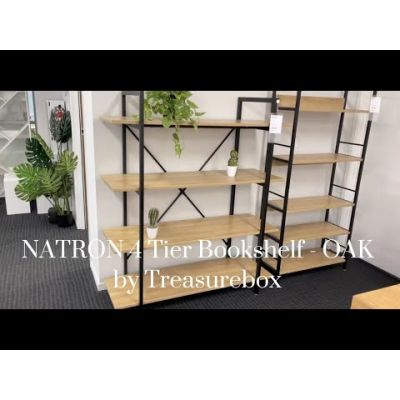 NATRON 4 Tier Bookshelf - OAK