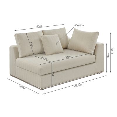 Castine Modular Sectional Sofa - Right Facing Arm - Beige
