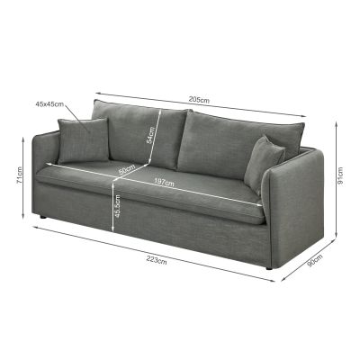 Palmer 3 Seater Sofa - Dark Grey