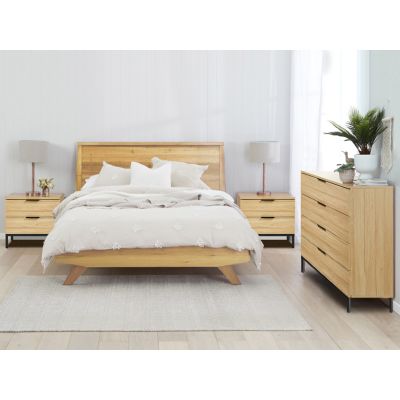 Ocala Bedroom Storage Package with Tallboy 4 Drawers - Oak