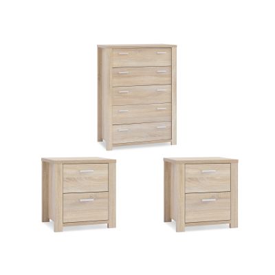 Sagano Bedroom Storage Package With Tallboy - Oak