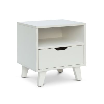 Schertz Bedroom Storage Package with Bedside Table - White