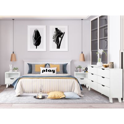 SCHERTZ Bedroom Storage Package with Low Boy - WHITE
