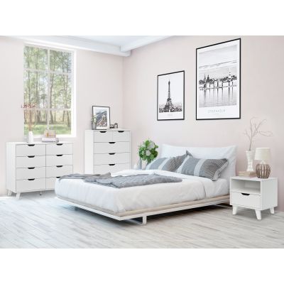 Schertz Bedroom Storage Package with Low Boy 8 Drawers - White