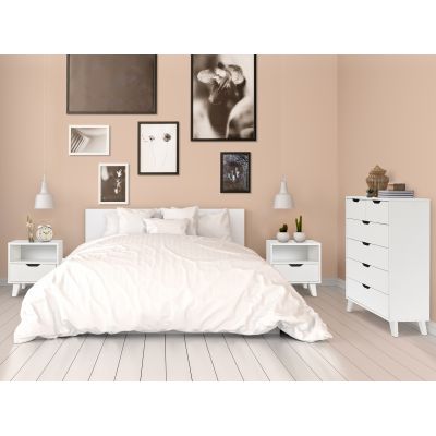 Schertz Bedroom Storage Package with Tallboy 6 Drawers - White