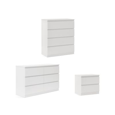 Tongass 3 Piece Bedroom Storage Package with Tallboy 4 Drawers