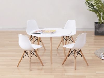 Iris 5 Piece Kids Table With Chairs Set - White