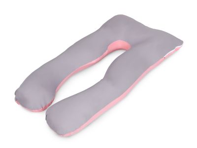 Pregnancy Maternity U-Shape Pillow - Grey + Pink