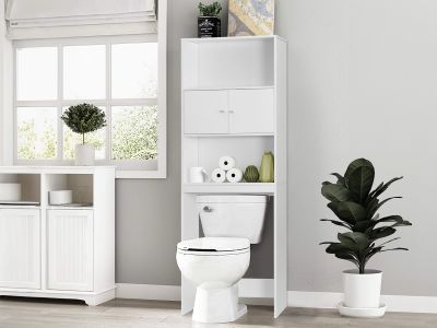 Ilmen Bathroom Over Toilet Shelf Storage - White