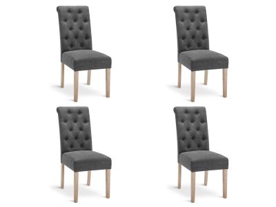 Zoey 4 Piece Upholstered Dining Chair - Dark Grey