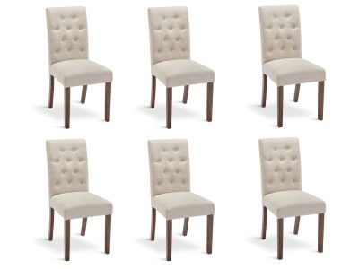 Lucia 6 Piece Upholstered Dining Chair - Beige
