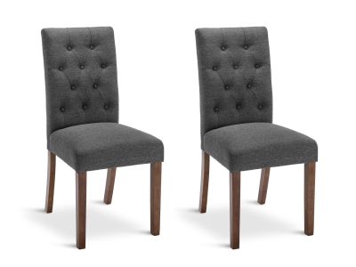 Lucia Upholstered Dining Chair - Set of 2 - Dark Grey