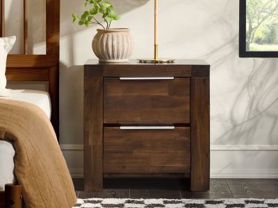 Jarvis Solid Acacia Wood Bedside Table - Caramel
