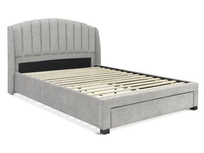 Barney Queen Bed Frame With Storage - Light Grey
