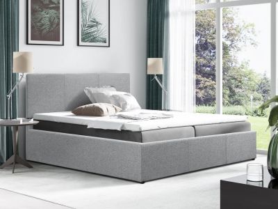 Carbine Double Gas Lift Storage Bed Frame - Light Grey
